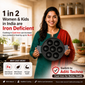Aditi Kitchenware Cast Iron Appam Pan | 7 Pits | 1.6 kg | Pre-Seasoned | Easy Cooking & Cleaning