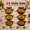 Aditi Kitchenware 12-inch Cast Iron Kadhai | Naturally Non-Stick & Toxin-Free Cookware | Gas & Induction Compatible