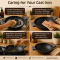 Aditi Kitchenware 12-inch Cast Iron Kadhai | Naturally Non-Stick & Toxin-Free Cookware | Gas & Induction Compatible