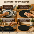 Aditi Kitchenware 9-inch Cast Iron Roti Tawa | Pre-Seasoned Tawa with Silicone Sleeve | Non-Stick, Induction Friendly & Toxin-Free